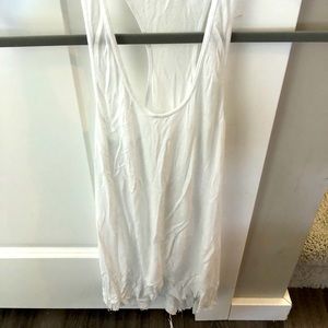 Babaton White Tank with Raw Hem